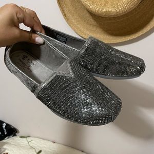Bob’s from Sketchers Sparkly Silver Slip-Ons